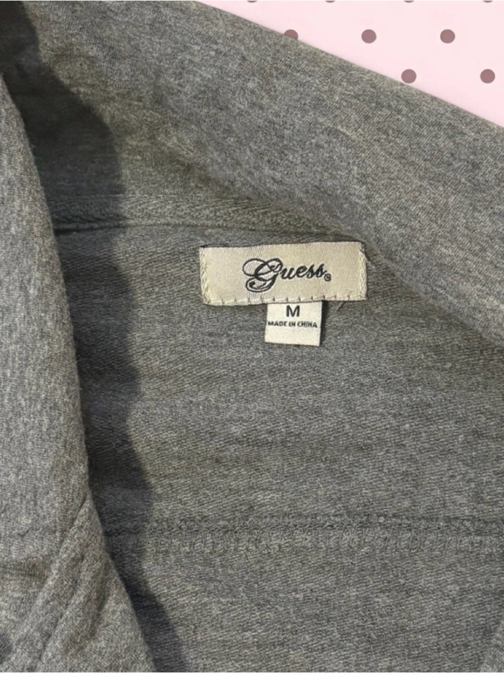 2000s Y2K GUESS grey jacket with zip-up and pockets - Picture 1 of 5